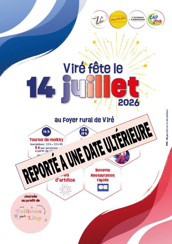 affiche report fête du 14 juillet